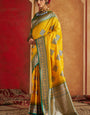 Magnetic Yellow Pure Zari Weaving Banarasi Silk Saree With Pulsating Blouse Piece