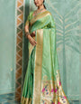 Elision Pista Paithani Silk Saree With Petrichor Blouse Piece