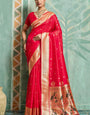 Blooming Red Paithani Silk Saree With Prettiest Blouse Piece