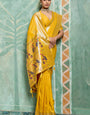 Opulent Yellow Paithani Silk Saree With Precious Blouse Piece