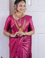 Dulcet Purple Kanjivaram Silk Saree With Rhapsodic Blouse Piece