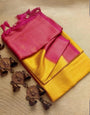 Luminous Yellow Kanjivaram Silk Saree With Radiant Blouse Piece