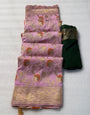 Exemplary Pink Soft Banarasi Silk Saree With Cynosure Blouse Piece