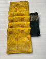 Panache Yellow Soft Banarasi Silk Saree With Embellished Blouse Piece