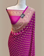 Exemplary Dark Pink Soft Banarasi Silk Saree With Super extravagant Blouse Piece