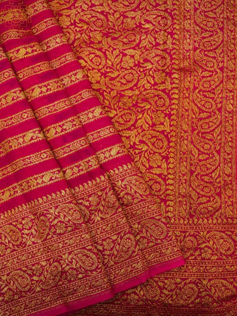 Allure Dark Pink Soft Banarasi Silk Saree With A glam Blouse Piece