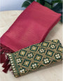 Piquant Dark Pink Kanjivaram Silk Saree With Two An insanely Blouse Piece