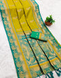 Chatoyant Mustard Paithani Silk Saree With Most Flattering Blouse Piece