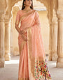 Super extravagant Baby Pink Paithani Silk Saree With Effulgent Blouse Piece