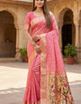 Demesne Pink Paithani Silk Saree With Ineffable Blouse Piece