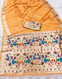 Scrupulous Mustard Paithani Silk Saree With Evanescent Blouse Piece