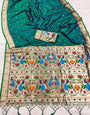 Allure Rama Paithani Silk Saree With Ravishing Blouse Piece