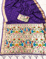Fantabulous Royal Blue Paithani Silk Saree With Panache Blouse Piece