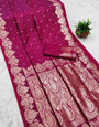 Surpassing Dark Pink Soft Banarasi Silk Saree With Snazzy Blouse Piece