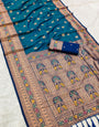 Most Beleaguer Blue Paithani Silk Saree With Sonorous Blouse Piece