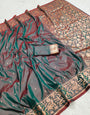 Flameboyant Grey Soft Banarasi Silk Saree With Quintessential Blouse Piece