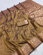 Charismatic Mustard Soft Banarasi Silk Saree With Ornate Blouse Piece