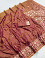 Propinquity Pink Soft Banarasi Silk Saree With Classic Blouse Piece