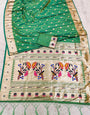 Dalliance Sea Green Paithani Silk Saree With Posh Blouse Piece