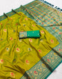 Ethnic Mustard Soft Banarasi Silk Saree With Rhapsody Blouse Piece