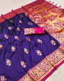 Majesty Purple Paithani Silk Saree With Zephyr Blouse Piece