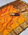 Bewitching Yellow Paithani Silk Saree With Cynosure Blouse Piece