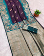 Appealing Wine Soft Banarasi Silk Saree With Invaluable Blouse Piece