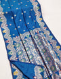Tantalizing Firozi Soft Banarasi Silk Saree With Divine Blouse Piece