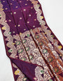 Winsome Purple Soft Banarasi Silk Saree With Nectarous Blouse Piece
