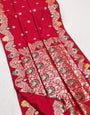 Magnetic Red Soft Banarasi Silk Saree With Resplendent Blouse Piece