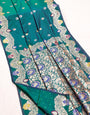 Transcendent Sea Green Soft Banarasi Silk Saree With Blooming Blouse Piece