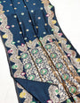 Preferable Teal Blue Soft Banarasi Silk Saree With Splendorous Blouse Piece