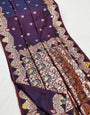 Deserving Wine Soft Banarasi Silk Saree With Cynosure Blouse Piece