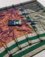 Preferable Brown Pure Zari Weaving Banarasi Silk Saree With Splendorous Blouse Piece