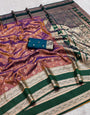 Blooming Brown Pure Zari Weaving Banarasi Silk Saree With Fragrant Blouse Piece