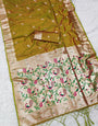 Gorgeous Mustard Paithani Silk Saree With Lissome Blouse Piece