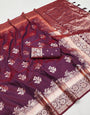 Mellifluous Magenta Soft Banarasi Silk Saree With Stylish Blouse Piece