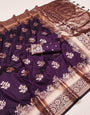 Super Extravagant Purple Soft Banarasi Silk Saree With Seraphic Blouse Piece
