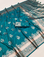 Moiety Rama Soft Banarasi Silk Saree With Excellent Blouse Piece