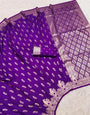 Forbearance Purple Soft Banarasi Silk Saree With Quixotic Blouse Piece