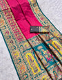 Confounding Dark Pink Pashmina Saree With Imbrication Blouse Piece
