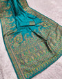 Fairytale Firozi Pashmina Saree With Seraglio Blouse Piece