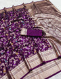 Stunner Wine Soft Banarasi Silk Saree With Admirable Blouse Piece