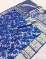 Tantalizing Blue Soft Banarasi Silk Saree With Divine Blouse Piece