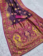 Exemplary Purple Pashmina Saree With Scrupulous Blouse Piece