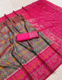Sizzling Grey Pure Zari Weaving Banarasi Silk Saree With Beleaguer Blouse Piece