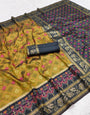 Dissemble Mustard Pure Zari Weaving Banarasi Silk Saree With Demanding Blouse Piece