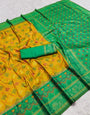 Pulsating Yellow Pure Zari Weaving Banarasi Silk Saree With Opulent Blouse Piece