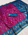 Inspiring Purple Pure Zari Weaving Banarasi Silk Saree With Vestigial Blouse Piece