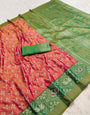 Nebula Peach Pure Zari Weaving Banarasi Silk Saree With Alluring Blouse Piece